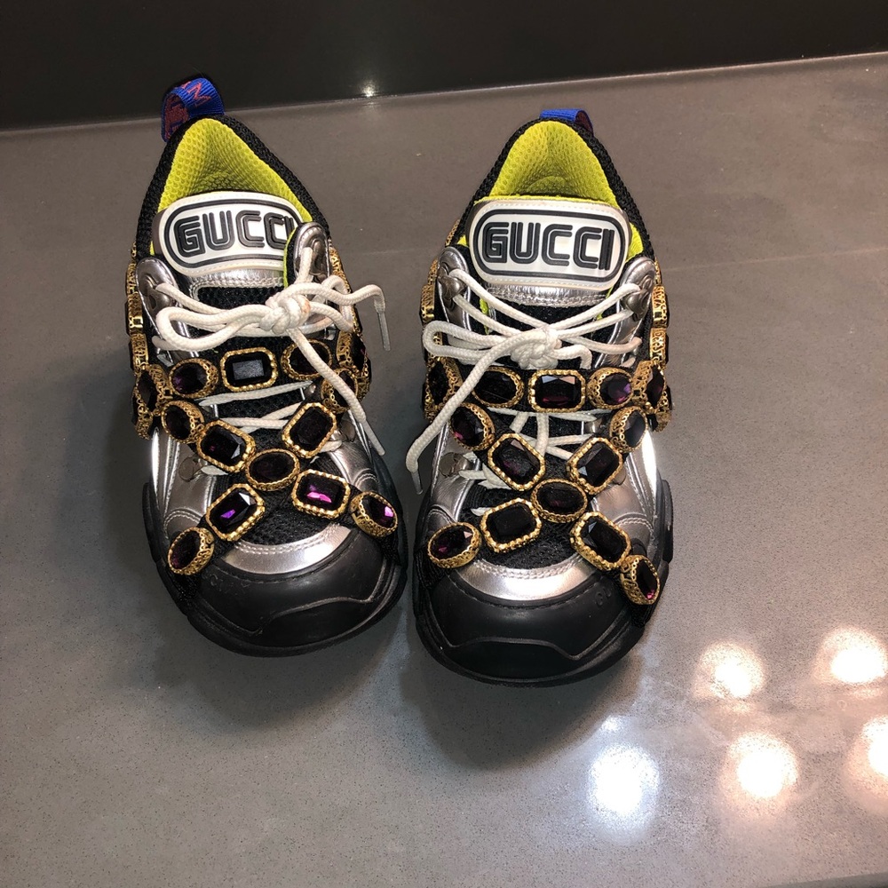 Reflective Gucci flashtrek sneakers